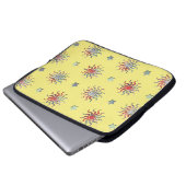 Farbige Sonne und Sterne Design Laptopschutzhülle (Vorne Knopf)