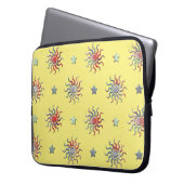 Farbige Sonne und Sterne Design Laptopschutzhülle (Vorderseite Links)