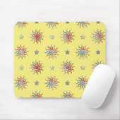 Farbige Sonne und Sterne Design Mousepad (Mit Mouse)
