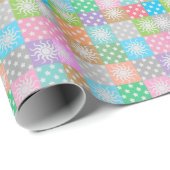 Farbige Sonne und Sternmuster Geschenkpapier (Rolleneckpunkt)