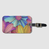 "Farbige Sonnenblume" Acrylspecketikett Gepäckanhänger (Vorderseite (Horizontal))