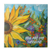 Farbige Sonnenblume Fliese (Vorderseite)