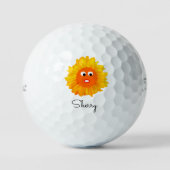 Farbige Sonnenblume Lady Orange Yellow 4Sue Golfball (Vorderseite)