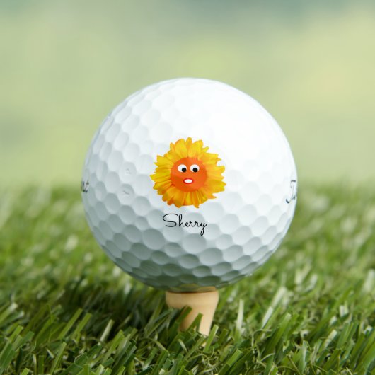 Farbige Sonnenblume Lady Orange Yellow 4Sue Golfball (Insitu T-Shirt)