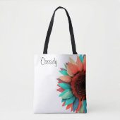 Farbige Sonnenblume Personalisiert Tasche (Vorderseite)