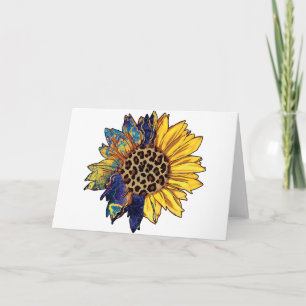 Farbige Sonnenblumen-Blanko Karte