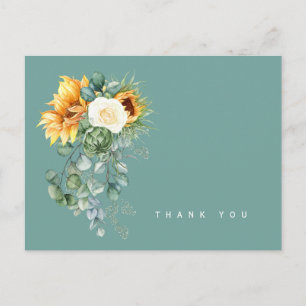 Farbige Sonnenblumen-Blumen-Salbei-Begräbnis-Danke Postkarte