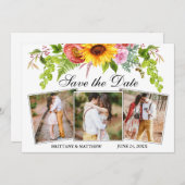 Farbige Sonnenblumen Gemischte Blüte 3 Foto Save The Date (Vorne/Hinten)