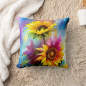 Farbige Sonnenblumen Kissen (Decke)