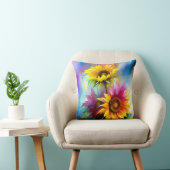 Farbige Sonnenblumen Kissen (Stuhl )