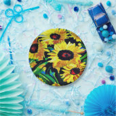 Farbige Sonnenblumen, kundenspezifisch bedruckte P Pappteller (Party)