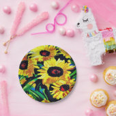 Farbige Sonnenblumen, kundenspezifisch bedruckte P Pappteller (Party)