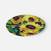 Farbige Sonnenblumen, kundenspezifisch bedruckte P Pappteller (Schrägansicht)