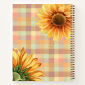 Farbige Sonnenblumen Land Kariert Monogramm Notizblock (Rückseite)