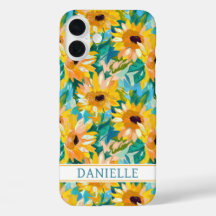 Farbige Sonnenblumen-Malerei monogrammiert