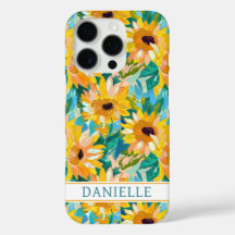 Farbige Sonnenblumen-Malerei monogrammiert