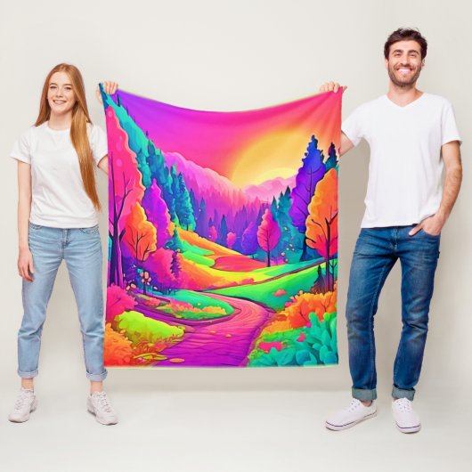 Farbige Sonnenuntergangsansicht Fleecedecke (Beispiel)