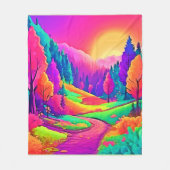 Farbige Sonnenuntergangsansicht Fleecedecke (Vorderseite)