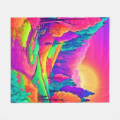 Farbige Sonnenuntergangsansicht Fleecedecke (Vorderseite (Horizontal))