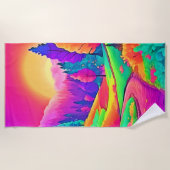 Farbige Sonnenuntergangsansicht Strandtuch (Vorderseite)