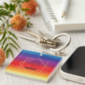 farbige Sonnenuntergangsfarben mit inspirierendem Schlüsselanhänger (Vorderseite rechts)