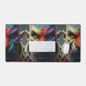 Farbige Soul-Maske Schreibtischunterlage (Tastatur & Maus)