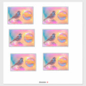Farbige Sparrow und Regenbogenblase Aufkleber (Blatt)