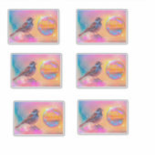 Farbige Sparrow und Regenbogenblase Aufkleber (Vorderseite)