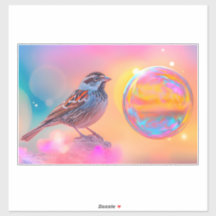 Farbige Sparrow und Regenbogenblase