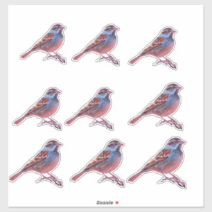 Farbige Sparrow und Regenbogenblase Aufkleber
