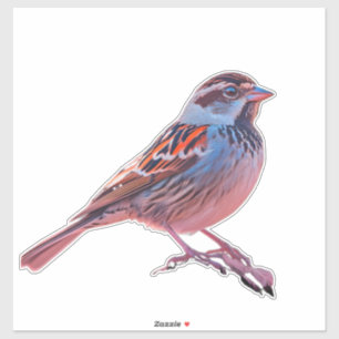 Farbige Sparrow und Regenbogenblase Aufkleber
