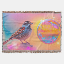 Farbige Sparrow und Regenbogenblase Decke