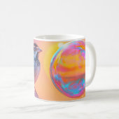 Farbige Sparrow und Regenbogenblase Kaffeetasse (VorderseiteRechts)