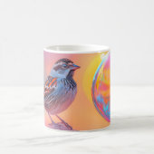 Farbige Sparrow und Regenbogenblase Kaffeetasse (Mittel)