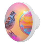 Farbige Sparrow und Regenbogenblase Keramikknauf (Rechts)