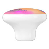 Farbige Sparrow und Regenbogenblase Keramikknauf (Seitenansicht)