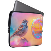 Farbige Sparrow und Regenbogenblase Laptopschutzhülle (Vorne Rechts)