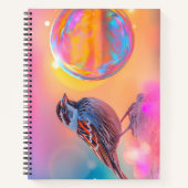 Farbige Sparrow und Regenbogenblase Notizblock (Vorderseite)