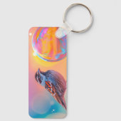 Farbige Sparrow und Regenbogenblase Schlüsselanhänger (Rückseite)