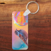 Farbige Sparrow und Regenbogenblase Schlüsselanhänger (Rückseite)
