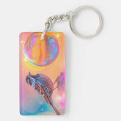 Farbige Sparrow und Regenbogenblase Schlüsselanhänger (Rückseite)