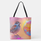 Farbige Sparrow und Regenbogenblase Tasche (Rückseite)