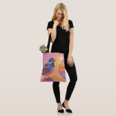 Farbige Sparrow und Regenbogenblase Tasche (Am Model)