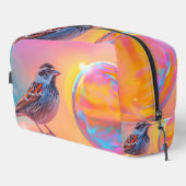 Farbige Sparrow und Regenbogenblase Waschbeutel (Rechte Ecke)