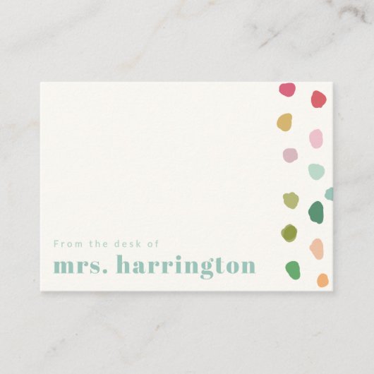 Farbige, spielerische Lehrer-Flat-Notizkarte Mitteilungskarte (Vorderseite)