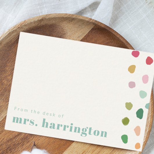 Farbige, spielerische Lehrer-Flat-Notizkarte Mitteilungskarte