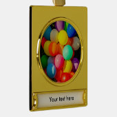 Farbige Spielzeugballoons Banner-Ornament Gold (Rechts)