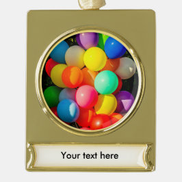 Farbige Spielzeugballoons Banner-Ornament Gold