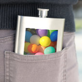 Farbige Spielzeugballoons Flachmann (Beispiel)