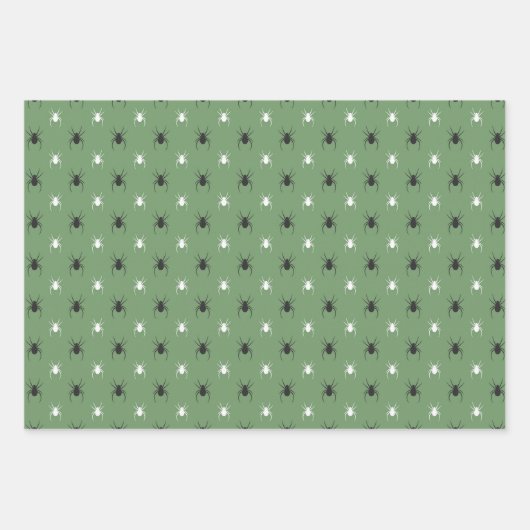 Farbige Spinnen, Hallowee, PapierblattSet Geschenkpapier Set (Vorderseite)